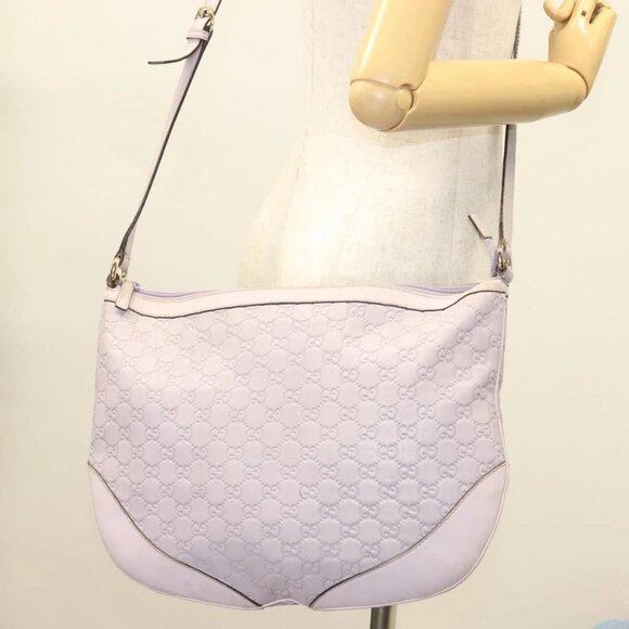 GUCCI GG Canvas Guccissima Bag Leather Outlet Purple Gold 272380 Auth BA2809 - Picture 3 of 16